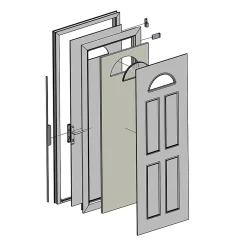 Fortia Porte D'Entrée<Porte d'entrée pvc blanc RAL 9003 Lorne 87 x h.219 cm poussant droit