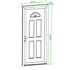 Fortia Porte D'Entrée<Porte d'entrée pvc blanc RAL 9003 Lorne 87 x h.219 cm poussant droit