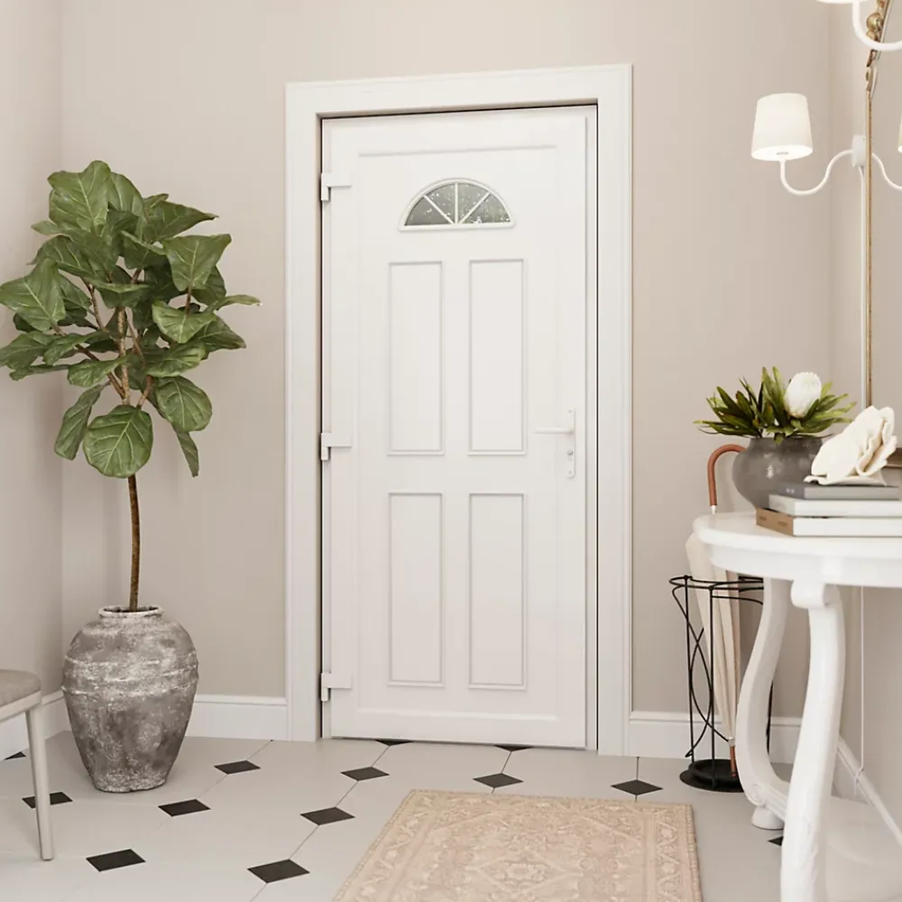 Fortia Porte D'Entrée<Porte d'entrée pvc blanc RAL 9003 Lorne 87 x h.219 cm poussant droit