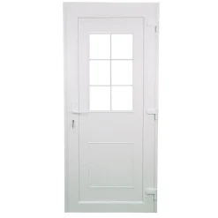Fortia Porte d'entrée pvc blanc RAL 9003 Mindil 97 x h.219 cm poussant gauche- Porte D'Entrée