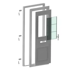 Fortia Porte d'entrée pvc blanc RAL 9003 Mindil 97 x h.219 cm poussant gauche- Porte D'Entrée