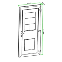 Fortia Porte d'entrée pvc blanc RAL 9003 Mindil 97 x h.219 cm poussant gauche- Porte D'Entrée