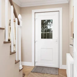 Fortia Porte d'entrée pvc blanc RAL 9003 Mindil 97 x h.219 cm poussant gauche- Porte D'Entrée
