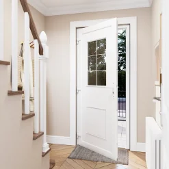 Fortia Porte d'entrée pvc blanc RAL 9003 Mindil 97 x h.219 cm poussant gauche- Porte D'Entrée