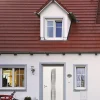 Hormann Porte d'entrée Hörmann acier galvanisé l.90 x h.215 cm poussant droit THP700B blanc ral 9016- Porte D'Entrée