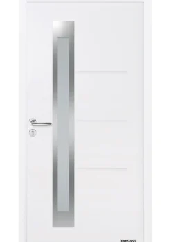 Hormann Porte D'Entrée<Porte d'entrée Hörmann acier galvanisé l.90 x h.215 cm poussant droit THP780S blanc ral 9016
