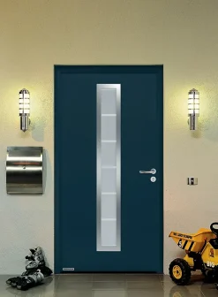 Hormann Porte D'Entrée<Porte d'entrée Hörmann acier galvanisé l.90 x h.215 cm poussant gauche THP700B gris anthracite ral 7016