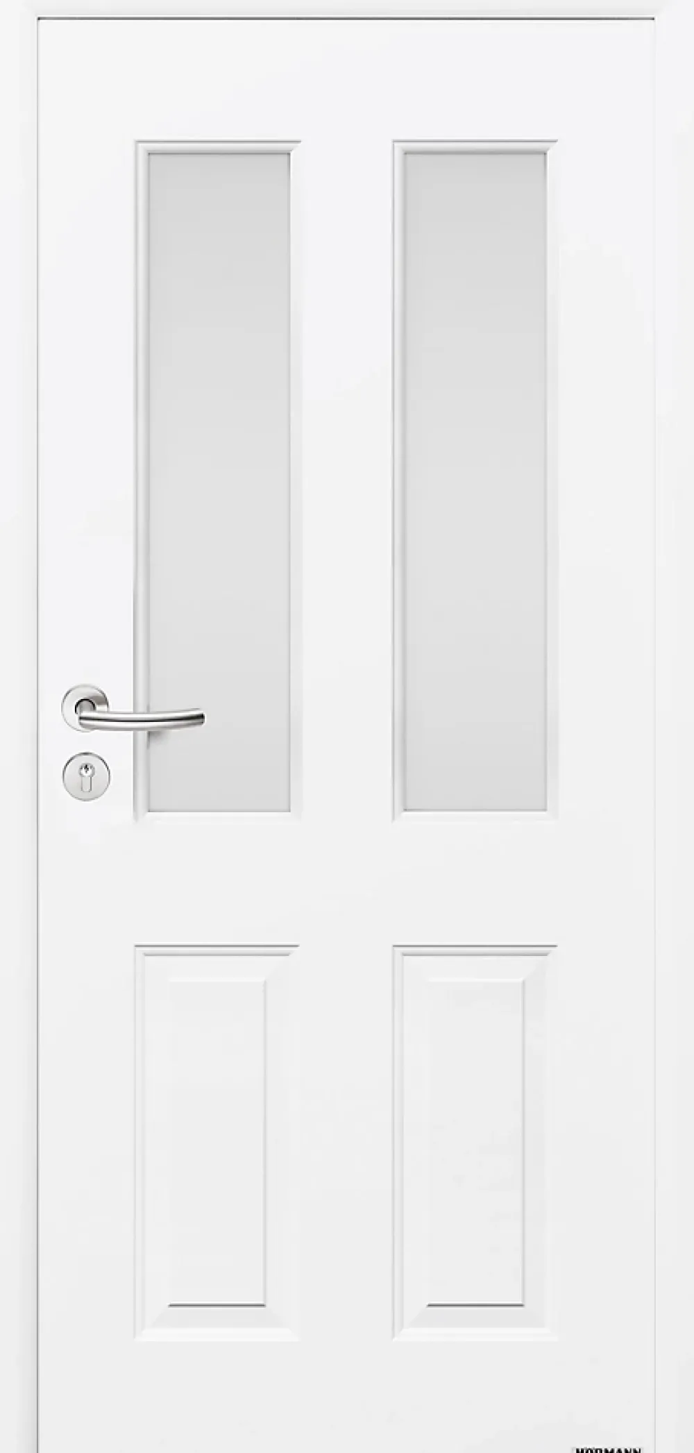 Hormann Porte d'entrée Hörmann acier galvanisé l.90 x h.215 cm poussant droit THP410S blanc ral 9016- Porte D'Entrée