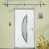 Hormann Porte d'entrée Hörmann acier galvanisé l.90 x h.215 cm poussant gauche THP900D blanc ral 9016- Porte D'Entrée