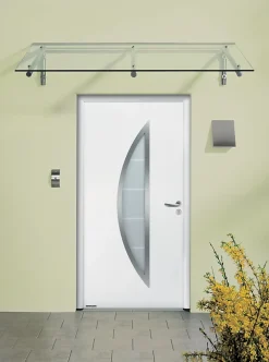 Hormann Porte d'entrée Hörmann acier galvanisé l.90 x h.215 cm poussant gauche THP900D blanc ral 9016- Porte D'Entrée