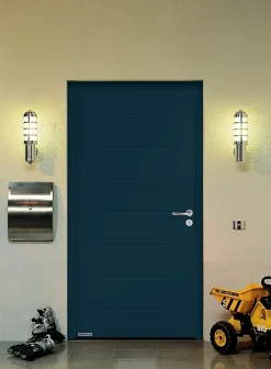 Hormann Porte d'entrée Hörmann acier galvanisé l.90 x h.215 cm poussant gauche THP015 gris anthracite ral 7016- Porte D'Entrée