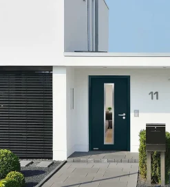 Hormann Porte d'entrée Hörmann acier galvanisé l.90 x h.215 cm poussant gauche THP700N gris anthracite ral 7016- Porte D'Entrée