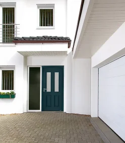 Hormann Porte d'entrée Hörmann acier galvanisé l.90 x h.215 cm poussant droit THP410S gris anthracite ral 7016- Porte D'Entrée