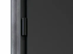 Vente-unique Porte d'entrée pleine en acier H207 x L100 cm - Noir et effet chêne - épaisseur 55 mm - poussant droit - MABENA- Porte D'Entrée