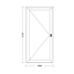 Fral Fermetures Porte D'Entrée<Porte d'entrée PVC blanc L 1060mm x H 2150mm ouvant gauche