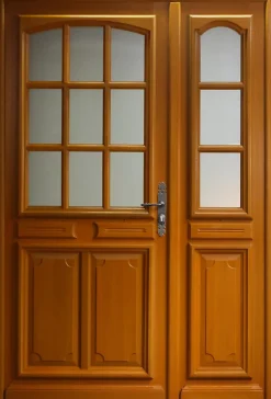 Gd Menuiseries Porte D'Entrée<Porte D'entrée Tiercée Bois Vitrée Marine H215 X L140 Côte Tableau P. Gauche