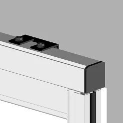 MySystem Porte double coulissante H 2088 x L 867 mm - 3 verres horizontaux - trempé 6 mm clair - blanc- Porte Coulissante