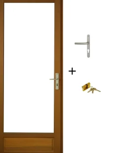Gd Menuiseries Porte-Fenêtre En Bois<Porte Fenetre Bois 1 Vantail H215 X L80 Côte Tableau Tirant Gauche, Poignee, Barillet (ref 01245f924)