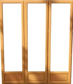 Gd Menuiseries Porte Fenetre Bois 3 Vantaux H215 X L180 Cotes Tableau- Fenêtre Bois
