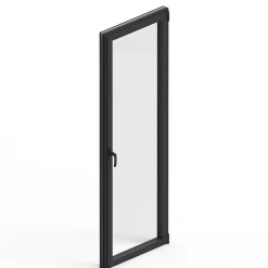 GoodHome Porte-Fenêtre En Aluminium<Porte fenêtre alu 1 vantail gris - l.80 x h.205 cm, tirant droit