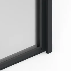 GoodHome Porte-Fenêtre En Aluminium<Porte fenêtre alu 1 vantail + volet roulant électrique gris - l.80 x h.215 cm, tirant droit