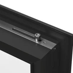 GoodHome Porte-Fenêtre En Aluminium<Porte fenêtre alu 1 vantail + volet roulant électrique gris - l.80 x h.215 cm, tirant droit