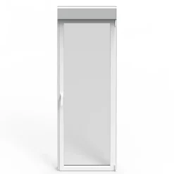 GoodHome Porte fenêtre alu 1 vantail + volet roulant électrique blanc - l.80 x h.215 cm, tirant droit- Porte-Fenêtre En Aluminium