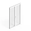GoodHome Porte fenêtre alu 2 vantaux blanc - l.120 x h.215 cm, tirant droit- Porte-Fenêtre En Aluminium