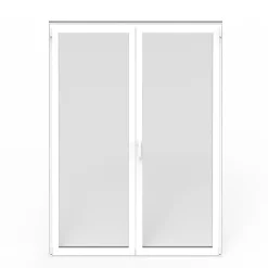 GoodHome Porte fenêtre alu 2 vantaux blanc - l.120 x h.215 cm, tirant droit- Porte-Fenêtre En Aluminium