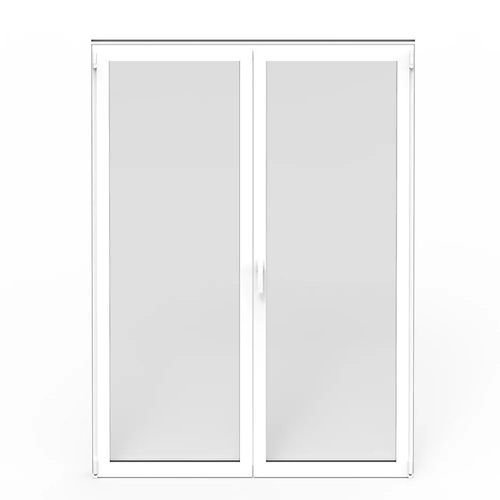 GoodHome Porte fenêtre alu 2 vantaux blanc - l.120 x h.215 cm, tirant droit- Porte-Fenêtre En Aluminium