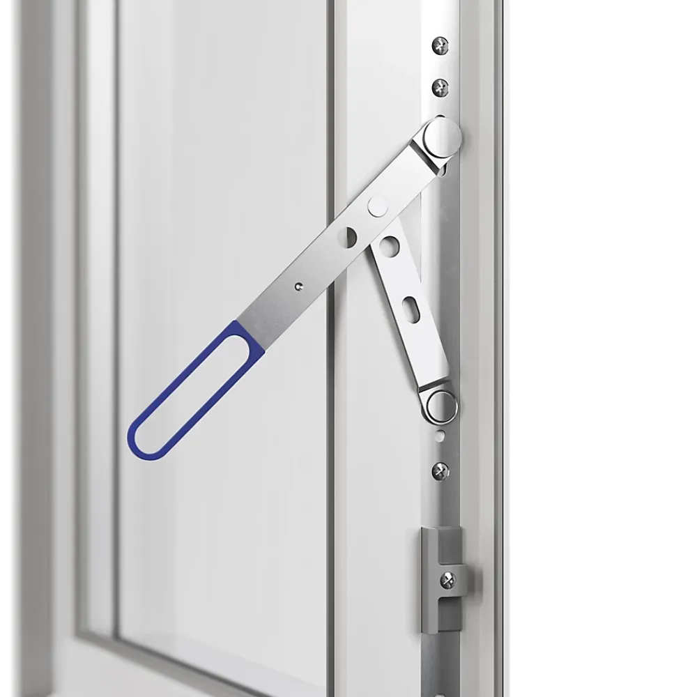 GoodHome Porte fenêtre alu 2 vantaux blanc - l.120 x h.215 cm, tirant droit- Porte-Fenêtre En Aluminium