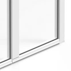 GoodHome Porte fenêtre alu 2 vantaux blanc - l.120 x h.215 cm, tirant droit- Porte-Fenêtre En Aluminium