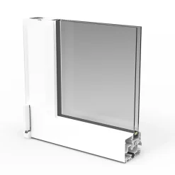 GoodHome Porte fenêtre alu 2 vantaux blanc - l.120 x h.215 cm, tirant droit- Porte-Fenêtre En Aluminium