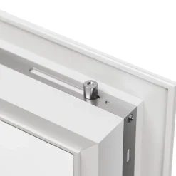 GoodHome Porte fenêtre alu 2 vantaux blanc - l.120 x h.215 cm, tirant droit- Porte-Fenêtre En Aluminium