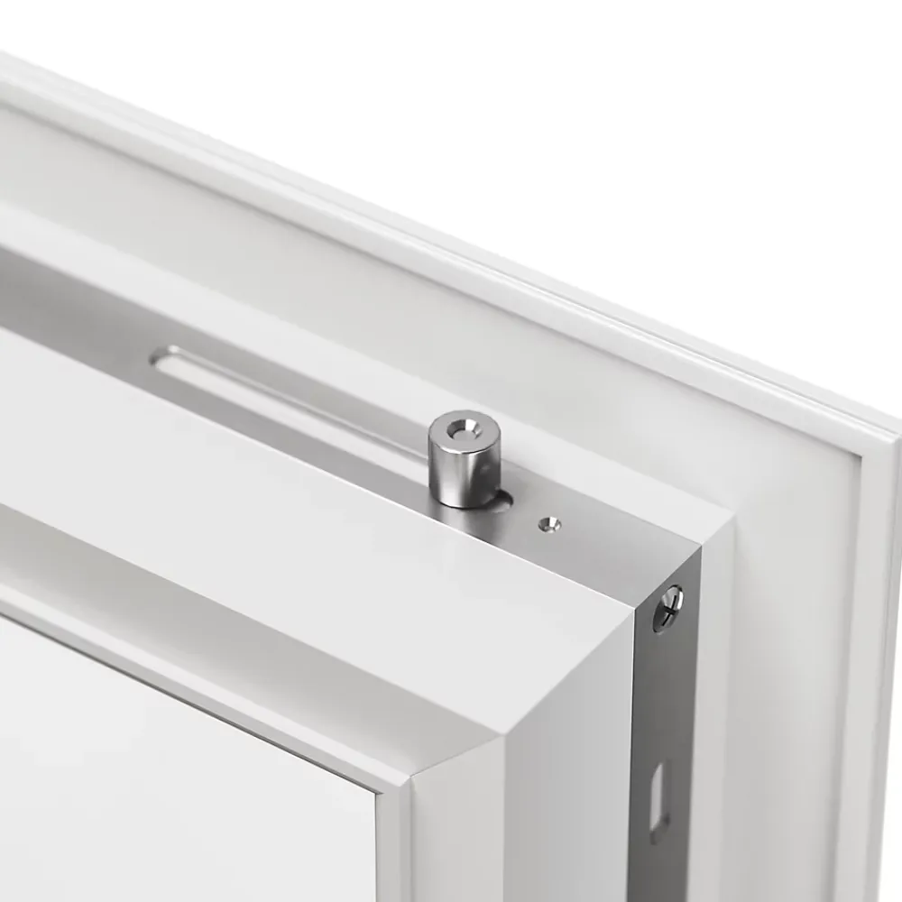 GoodHome Porte fenêtre alu 2 vantaux blanc - l.120 x h.215 cm, tirant droit- Porte-Fenêtre En Aluminium