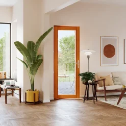 GoodHome Porte-Fenêtre En Bois<Porte fenêtre bois 1 vantail l.80 x H.215 cm tirant droit