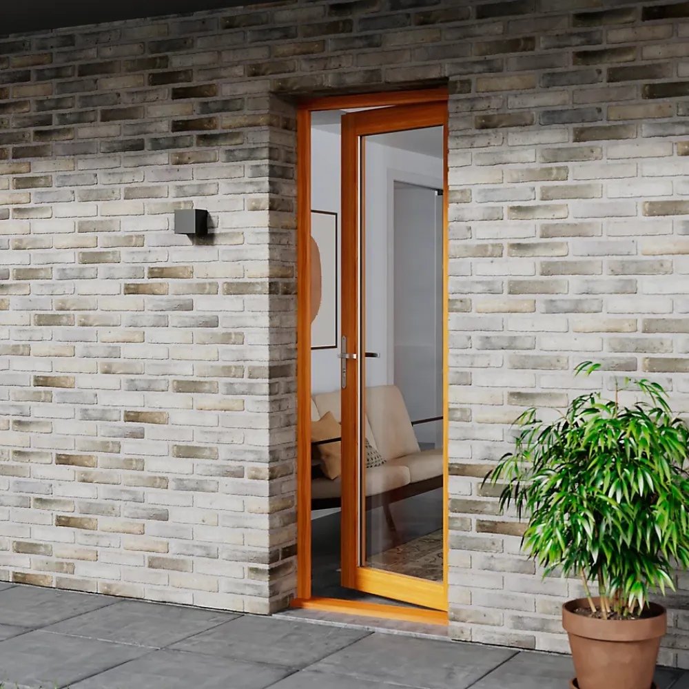 GoodHome Porte-Fenêtre En Bois<Porte fenêtre bois 1 vantail l.80 x H.215 cm tirant droit