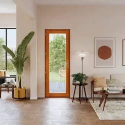 GoodHome Porte fenêtre bois 1 vantail - l.80 x h.205 cm, tirant gauche- Porte-Fenêtre En Bois
