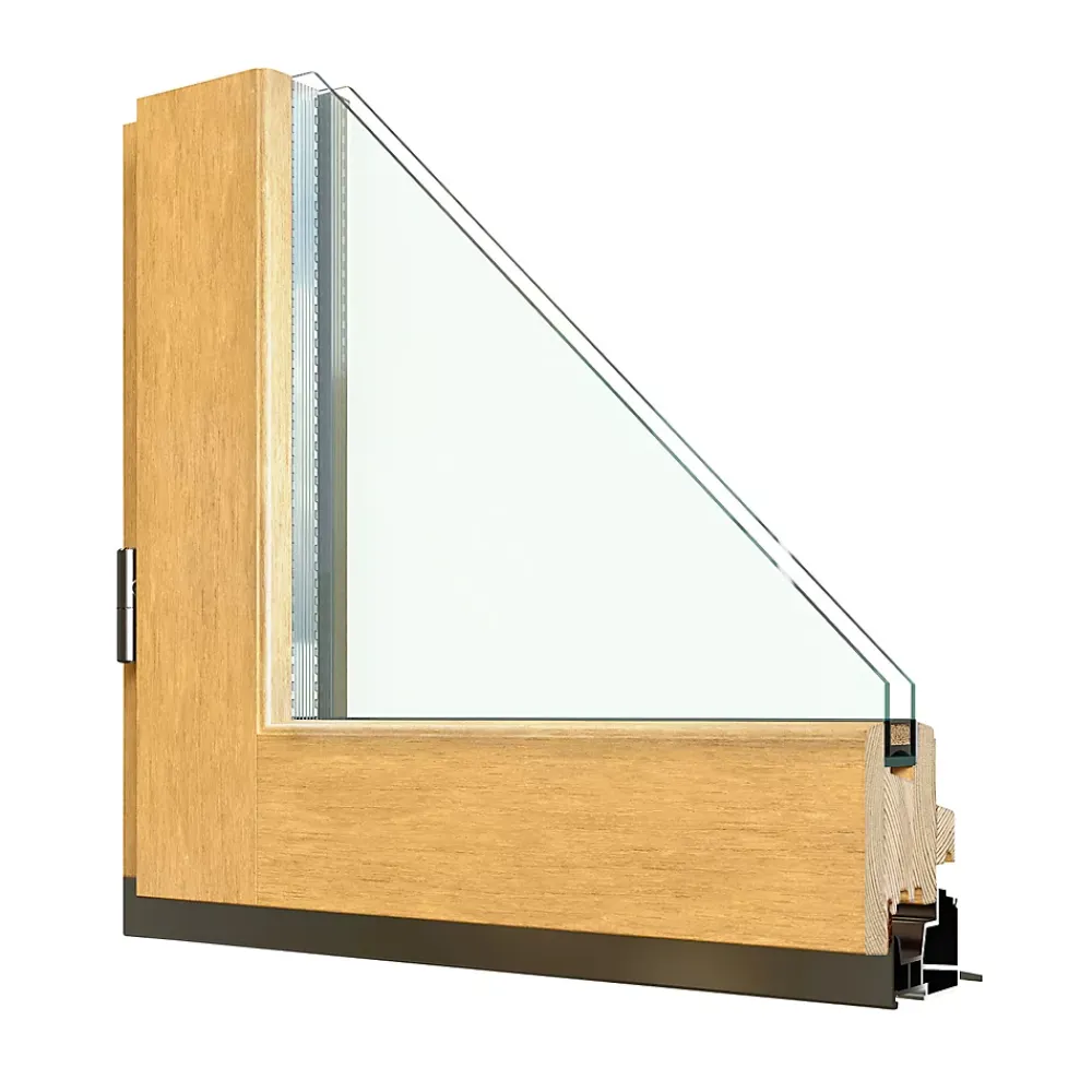 GoodHome Porte fenêtre bois 1 vantail - l.80 x h.205 cm, tirant gauche- Porte-Fenêtre En Bois