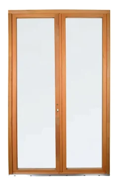 GoodHome Porte-Fenêtre En Bois<Porte fenêtre bois 2 vantaux l.140 x H.215 cm tirant droit
