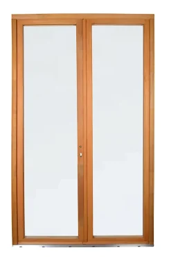 GoodHome Porte-Fenêtre En Bois<Porte fenêtre bois 2 vantaux - l.120 x h.215 cm, tirant droit