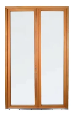 GoodHome Porte-Fenêtre En Bois<Porte fenêtre bois 2 vantaux - l.120 x h.205 cm, tirant droit