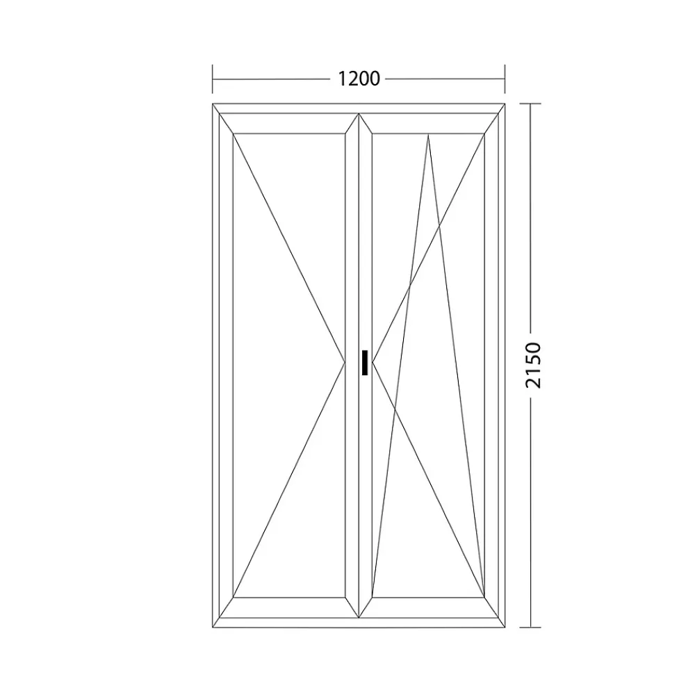 Fral Fermetures Porte fenêtre oscillo-battante double vantaux PVC anthracite L 1200mm x H 2150mm ouvrant droit- Fenêtre Pvc
