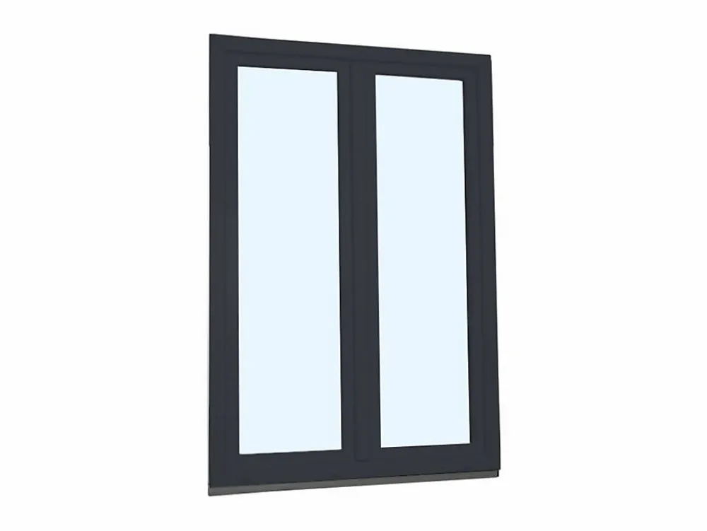 Fral Fermetures Porte fenêtre oscillo-battante double vantaux PVC anthracite et blanc L 1200mm x H 2150mm ouvrant droit- Fenêtre Pvc