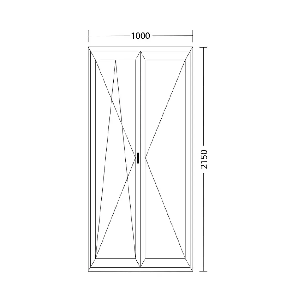 Fral Fermetures Porte fenêtre oscillo-battante double vantaux PVC anthracite et blanc L 1000mm x H 2150mm ouvrant gauche- Fenêtre Pvc