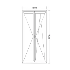Fral Fermetures Porte fenêtre oscillo-battante double vantaux PVC blanc L 1000mm x H 2150mm ouvrant droit- Fenêtre Pvc