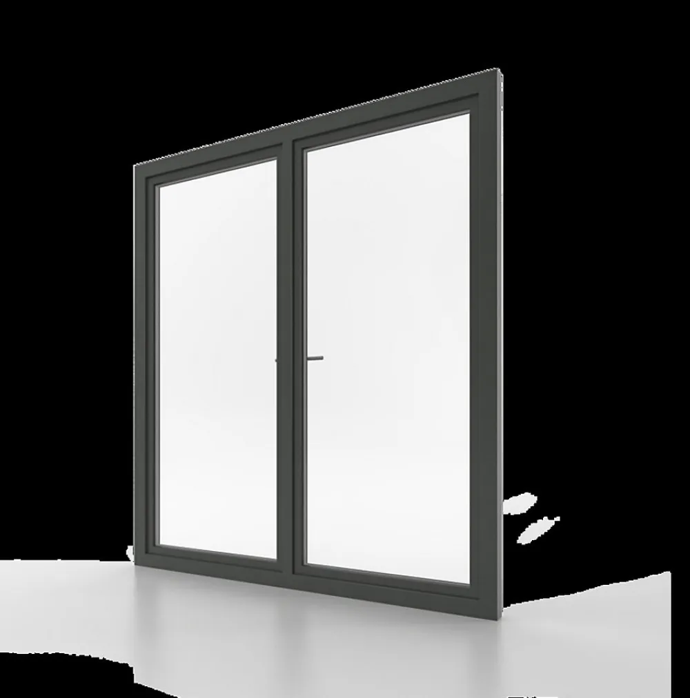 Fral Fermetures Fenêtre Pvc<Porte fenêtre oscillo-battante double vantaux PVC anthracite L 1000mm x H 2150mm ouvrant gauche