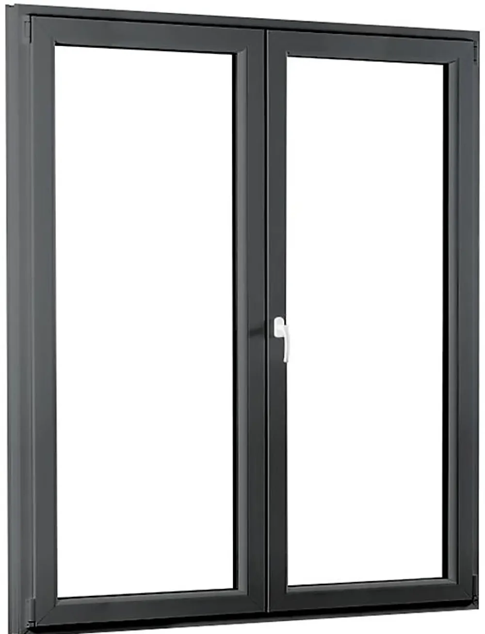 Fral Fermetures Porte fenêtre oscillo-battante double vantaux PVC anthracite L 1000mm x H 2150mm ouvrant droit- Fenêtre Pvc