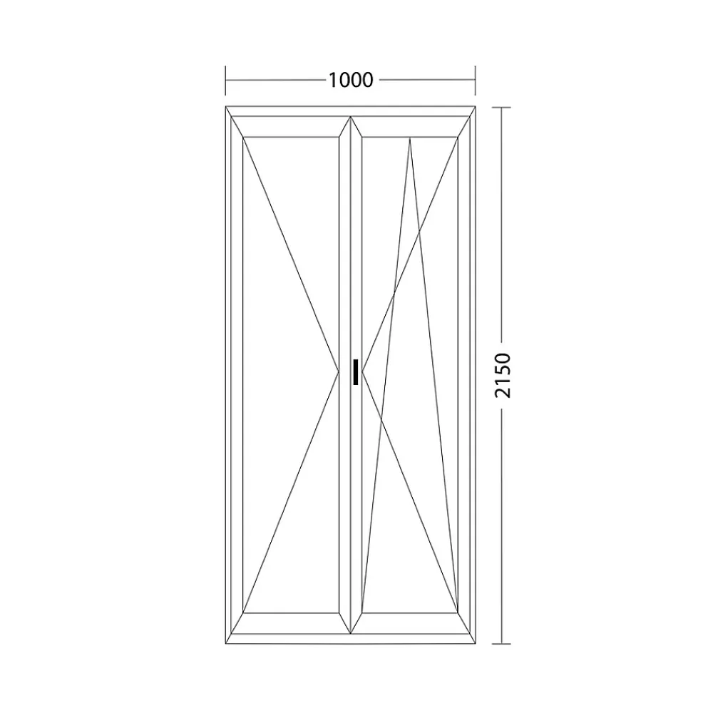 Fral Fermetures Porte fenêtre oscillo-battante double vantaux PVC anthracite L 1000mm x H 2150mm ouvrant droit- Fenêtre Pvc