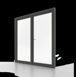 Fral Fermetures Porte fenêtre oscillo-battante double vantaux PVC anthracite L 1000mm x H 2150mm ouvrant droit- Fenêtre Pvc